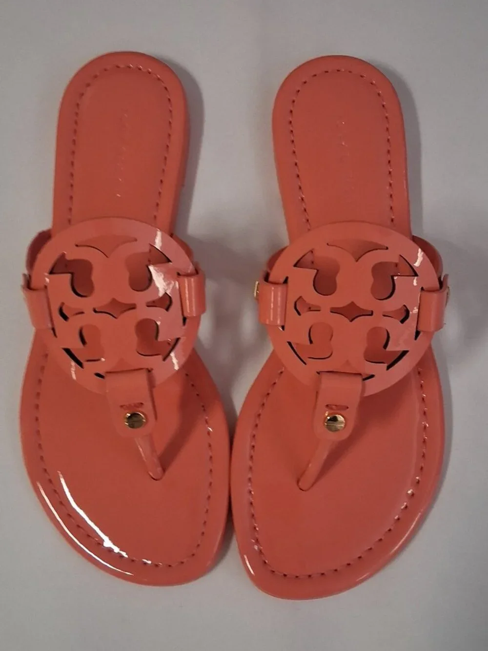 Tory Burch Women’s Miller Sandals – Coral Crush (Pink) 5 Brand New